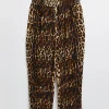 Brown leopard print maternity pyjama trousers