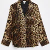 Brown leopard print maternity pyjama shirt