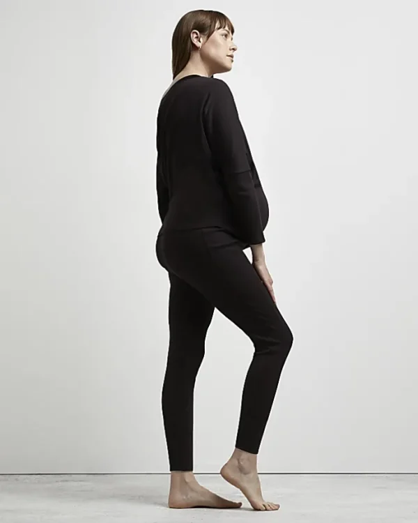 Brown maternity leggings