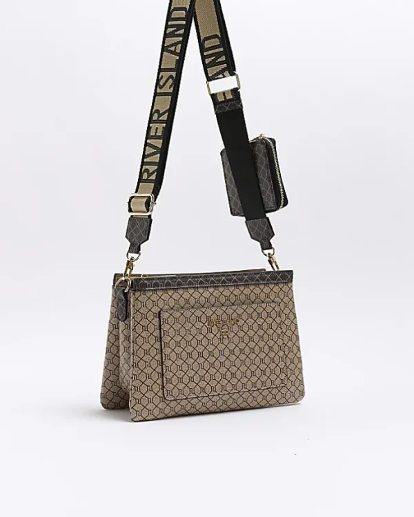 Brown monogram crossbody bag