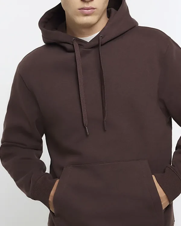 Brown regular fit hoodie