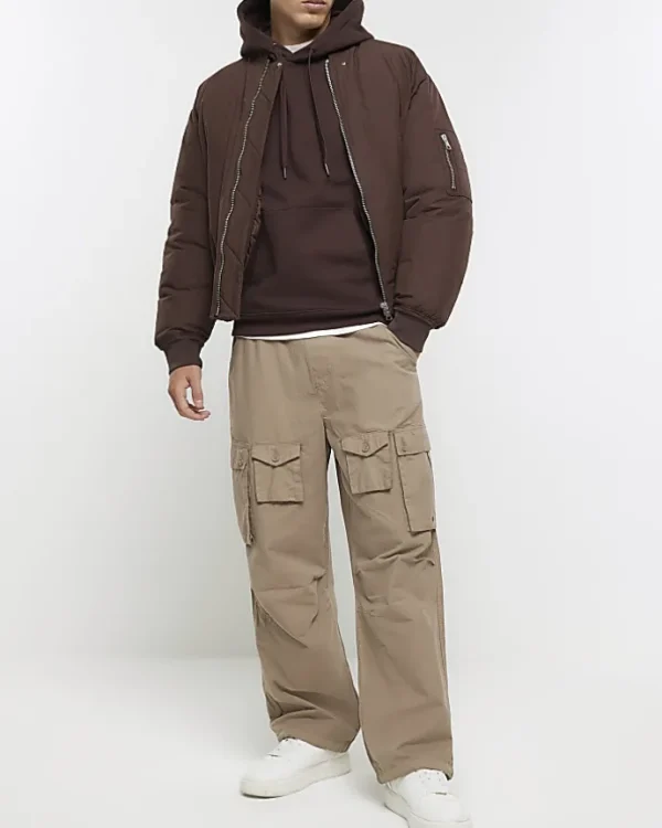 Brown regular fit hoodie