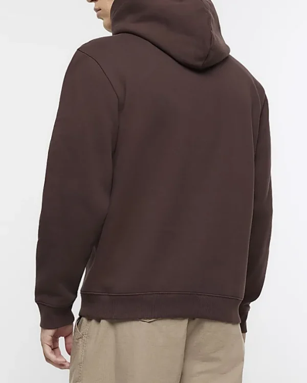 Brown regular fit hoodie