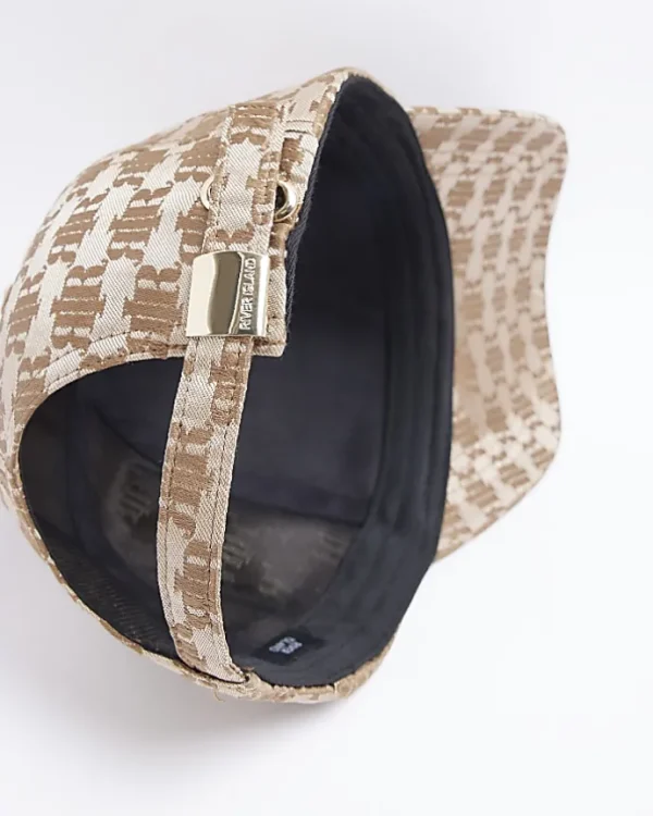 Brown RI monogram jacquard cap