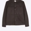 Brown suedette long sleeve shirt