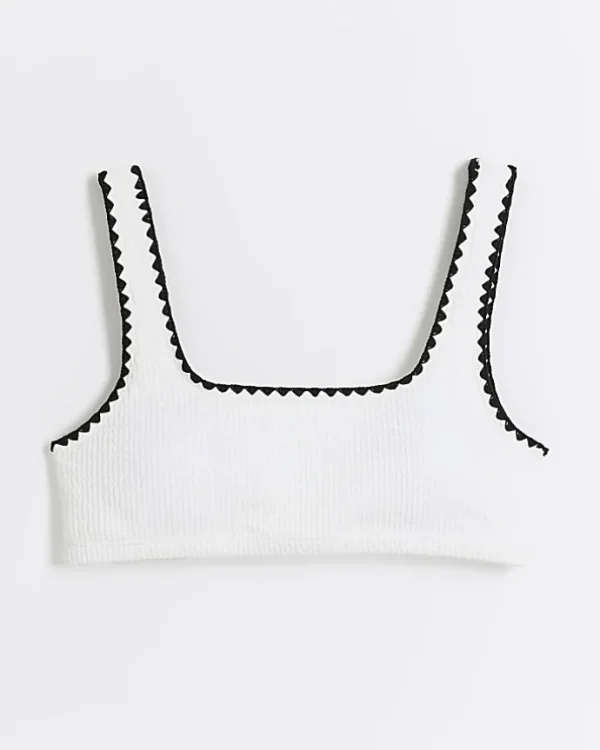 Cream crinkle Cami Bikini Top