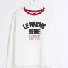 Cream embossed graphic sweatshirt