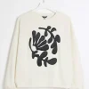 Cream flower sweatshirt