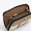 Cream panelled webbing purse