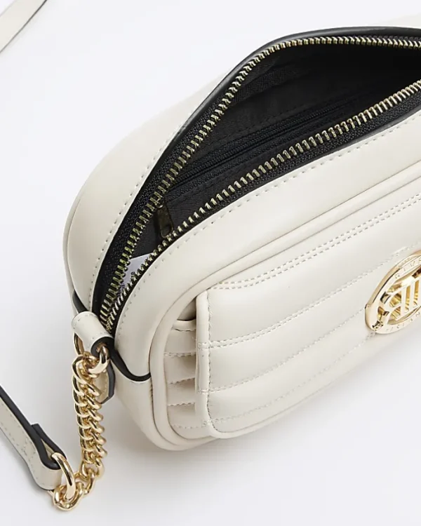 Cream soft cross body bag