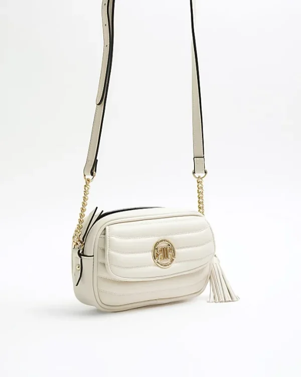 Cream soft cross body bag