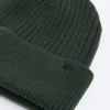 Dark green rib beanie