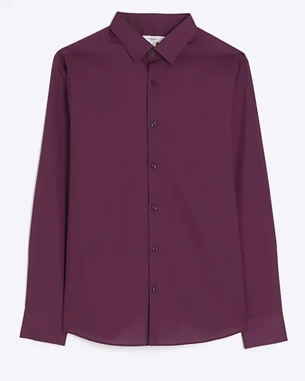 Dark purple slim fit smart shirt