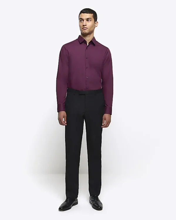 Dark purple slim fit smart shirt