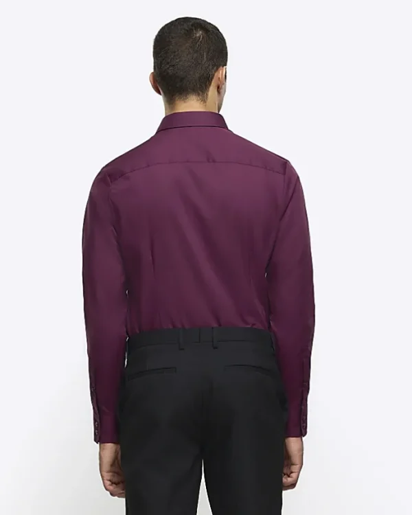 Dark purple slim fit smart shirt