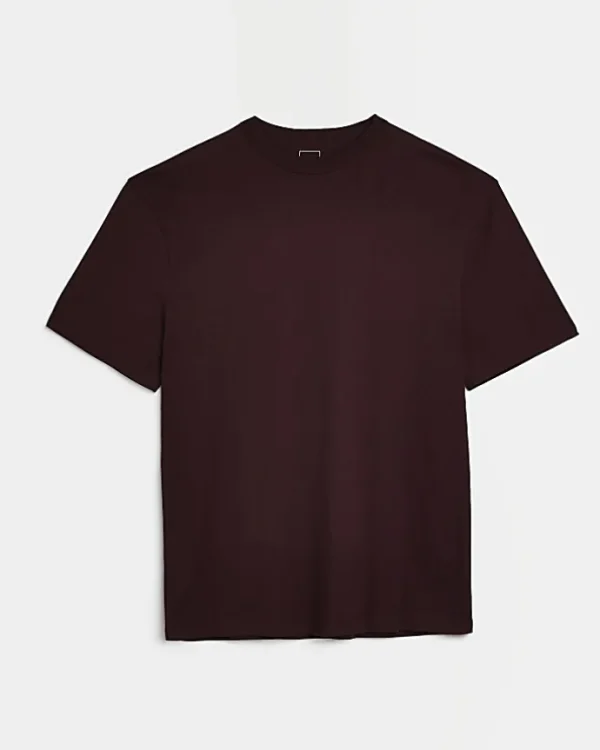 Dark red regular fit t-shirt