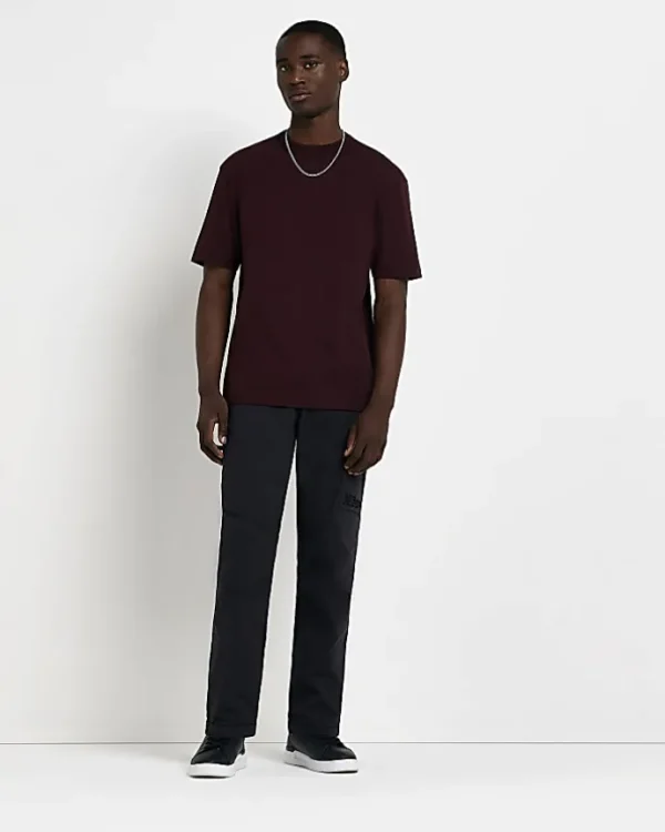 Dark red regular fit t-shirt