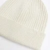 Ecru rib beanie