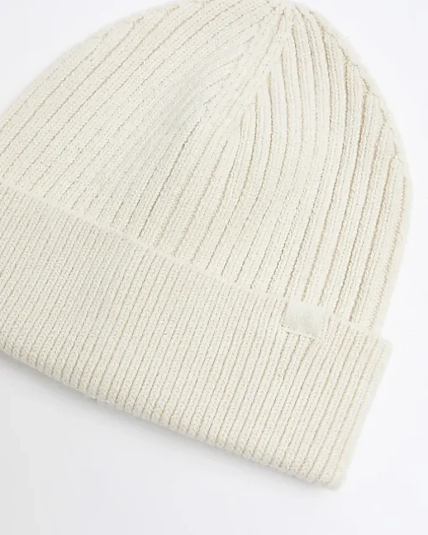 Ecru rib beanie