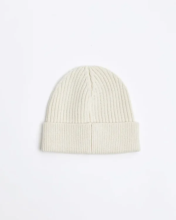 Ecru rib beanie