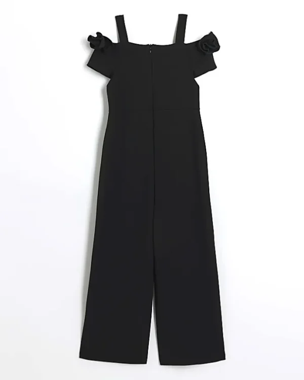 Girls black corsage jumpsuit