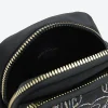 Girls black embroidered heart cross body bag