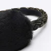 Girls black plait earmuffs