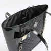 Girls black quilted chain detail shopper bag