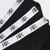 Girls black 'RR' waistband briefs 5 pack