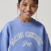 Girls blue diamante graphic sweatshirt