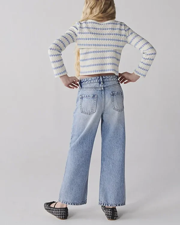 Girls blue straight fit jeans