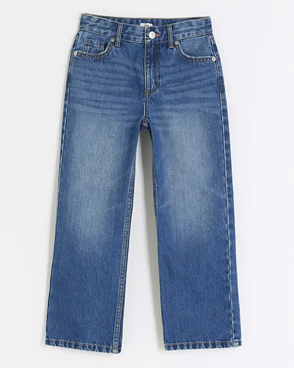 Girls blue straight leg jeans