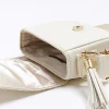 Girls cream embossed monogram cross body bag