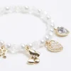 Girls cream pearl charm bracelet