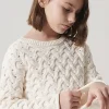 Girls cream textured jumper