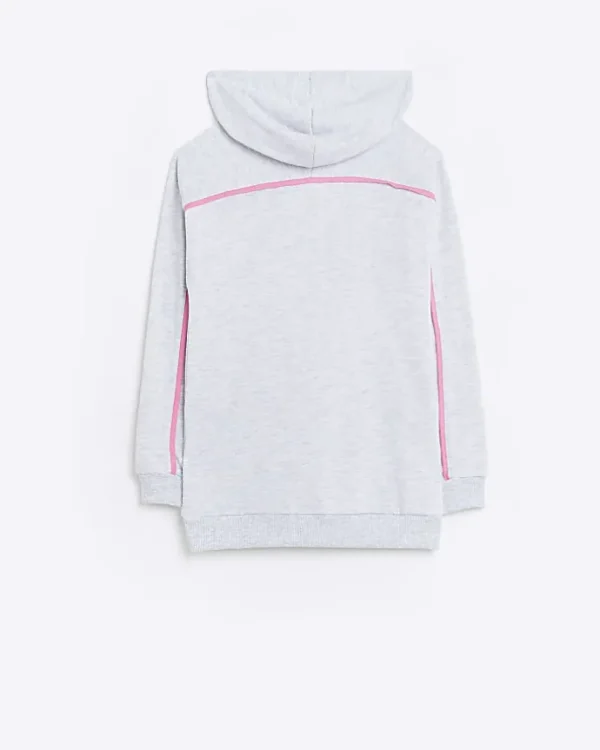 Girls Grey PINEAPPLE Ombre Logo Hoodie