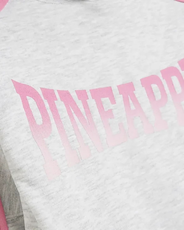 Girls Grey PINEAPPLE Ombre Logo Hoodie