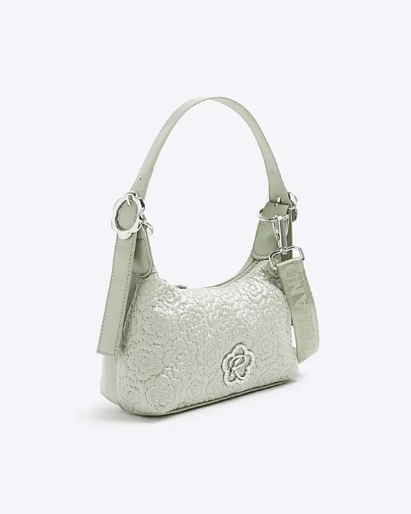 Girls khaki flower shoulder bag