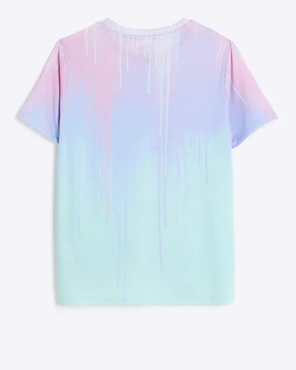 Girls lilac Hype ombre glitter t-shirt