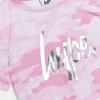 Girls pink HYPE camo crop top