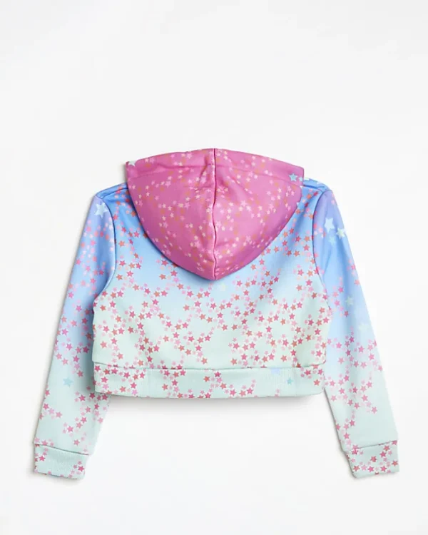 Girls pink HYPE star sparkle hoodie