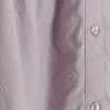 Girls purple embroidered button up blouse