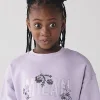 Girls purple sequin graphic sweatshirt