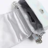 Girls silver iridescent chain cross body bag