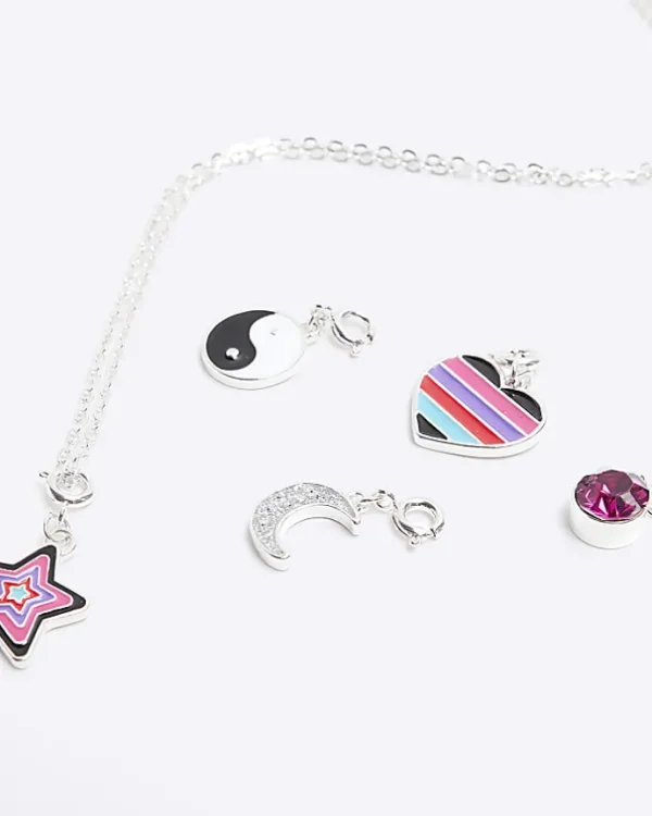 Girls silver make your own charm necklace