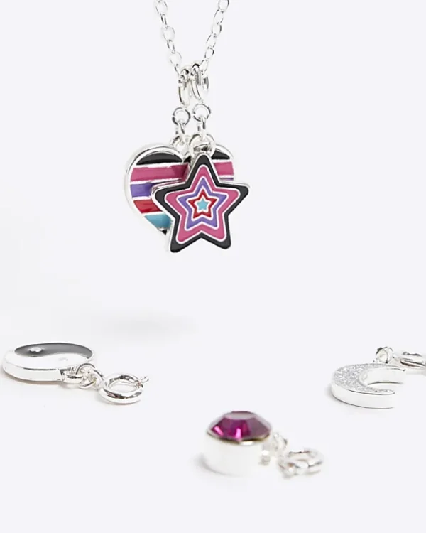 Girls silver make your own charm necklace