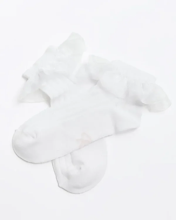 Girls white frill socks 2 pack