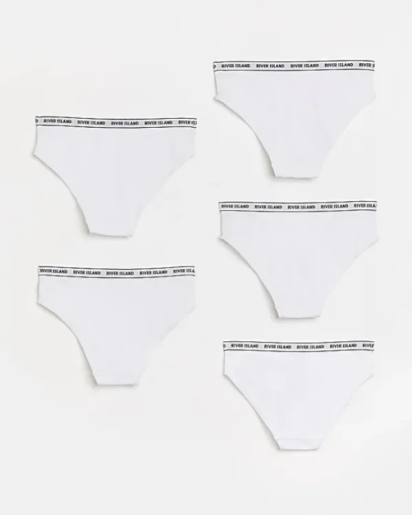 Girls white RI brief 5 pack