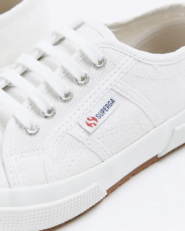 Girls white Superga lace up trainers