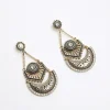 Gold Antique Ethnic Drop Earrings